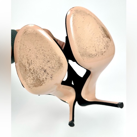 Gianvito Rossi Milano Black Suede Ribbon Slip On Heels - Picture 9 of 14